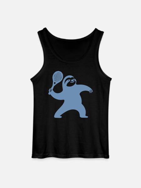 Sloth Silhouette Tennis Serve - Gildan Men’s Tank Top - black