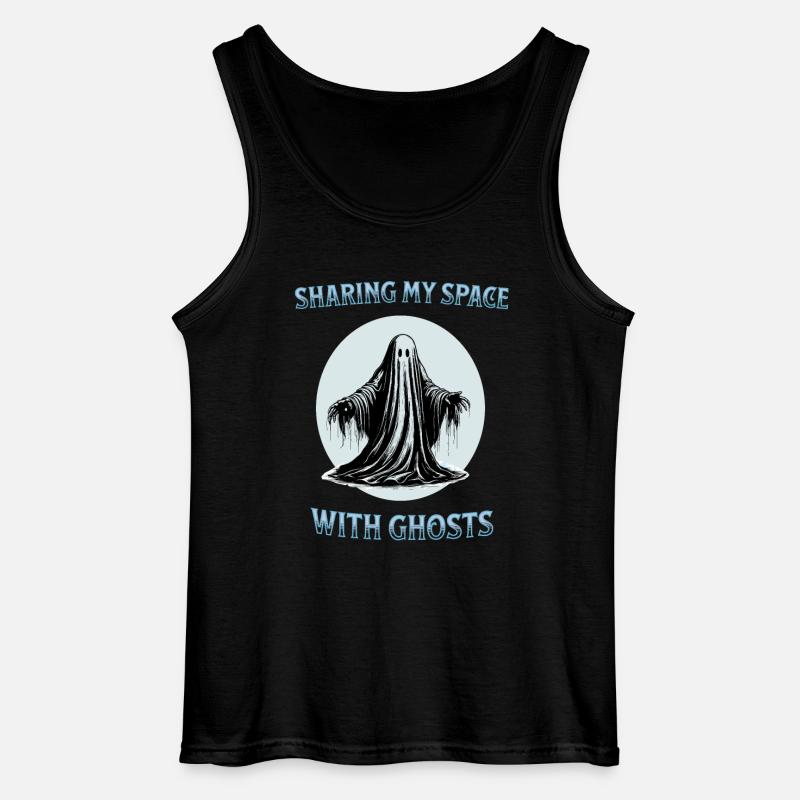 Sharing my space with ghosts - Gildan Men’s Tank Top - black