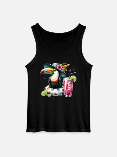 TOUCAN CARIBBEAN SUMMER - Gildan Men’s Tank Top - black