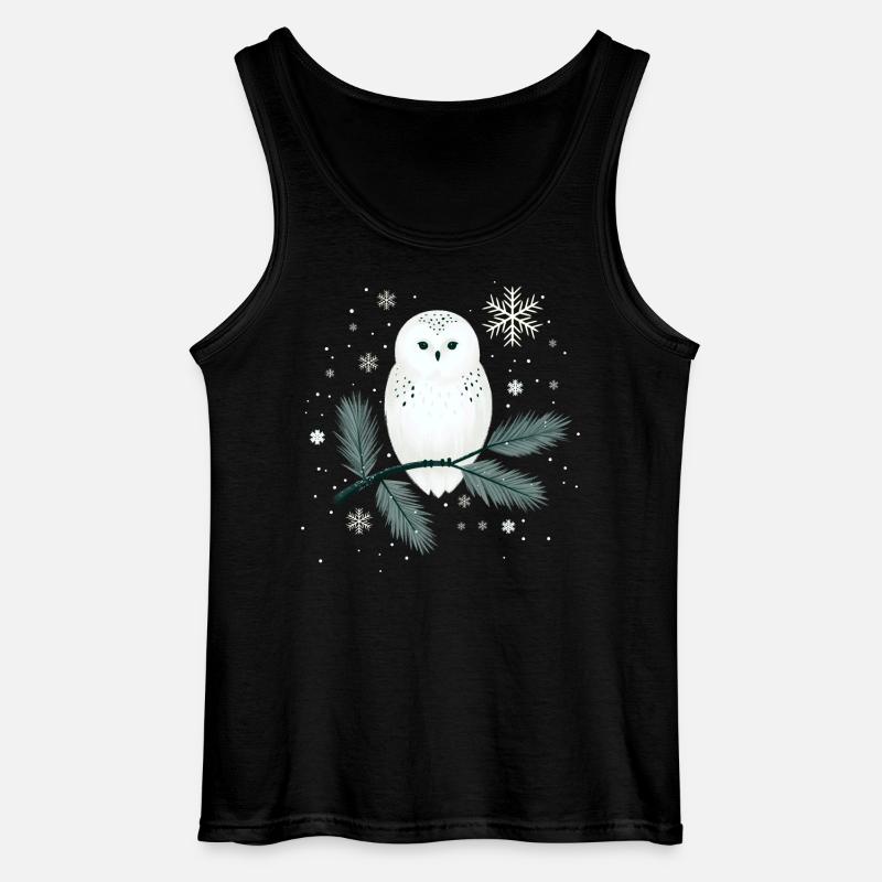 Wintereule - Gildan Männer Tank Top - Schwarz