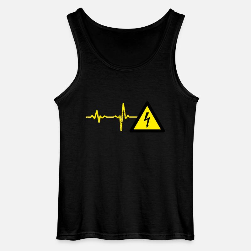 Geschenk Heartbeat Elektro - Gildan Männer Tank Top - Schwarz