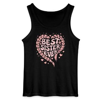 Best Sister Best Sister Ever Braid Heart - Gildan Men’s Tank Top - black - Front - AI Model Male 185 dark (185cm)