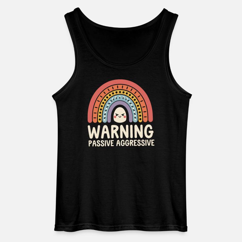 Vorsicht Passiv Aggressiv Regenbogen - Gildan Männer Tank Top - Schwarz