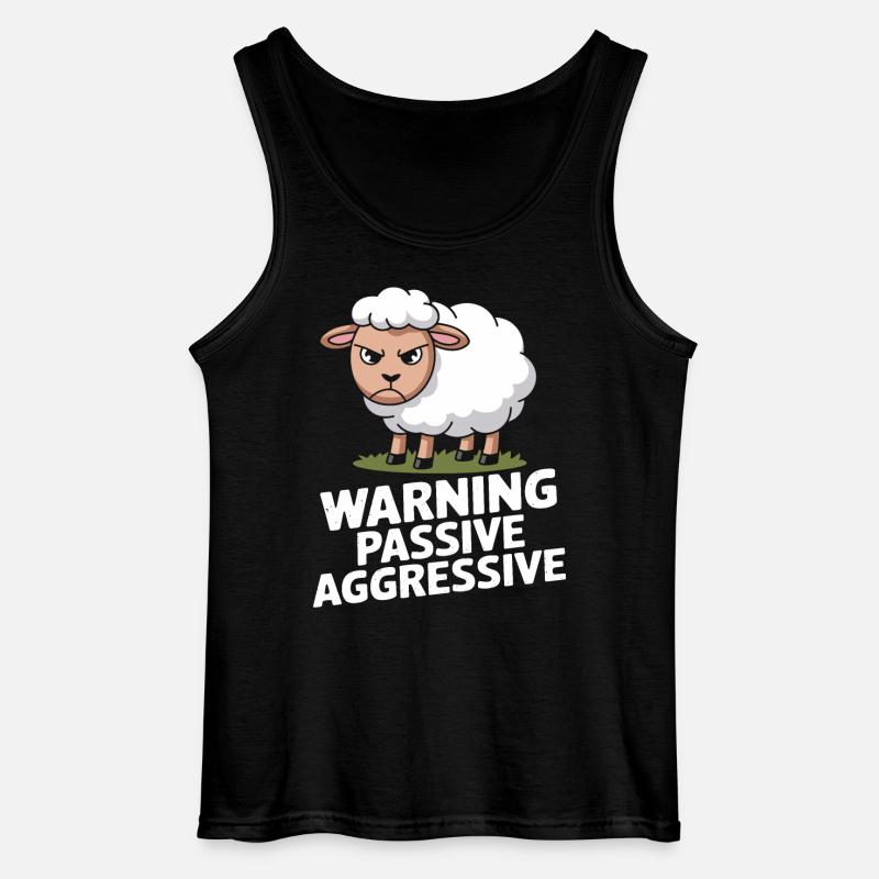 Beware Passive Aggressive Sheep - Gildan Men’s Tank Top - black
