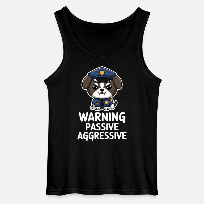 Warning Passive Aggressive Hundemotiv - Gildan Männer Tank Top - Schwarz