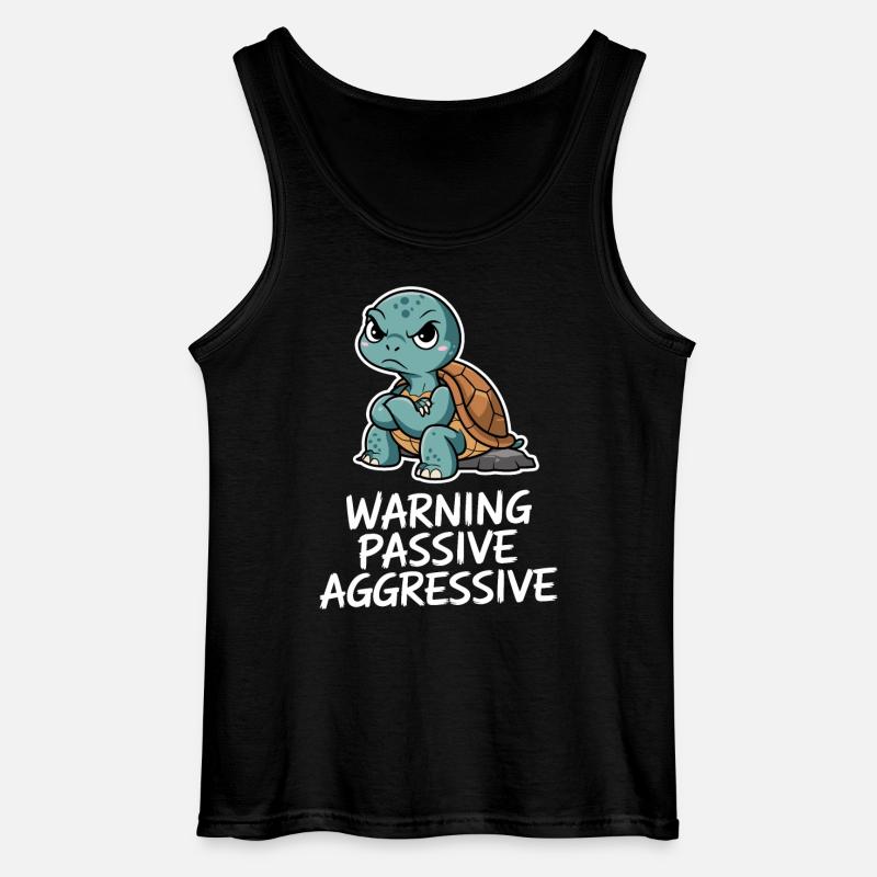 Warnung Passive Aggressive Schildkröte - Gildan Männer Tank Top - Schwarz