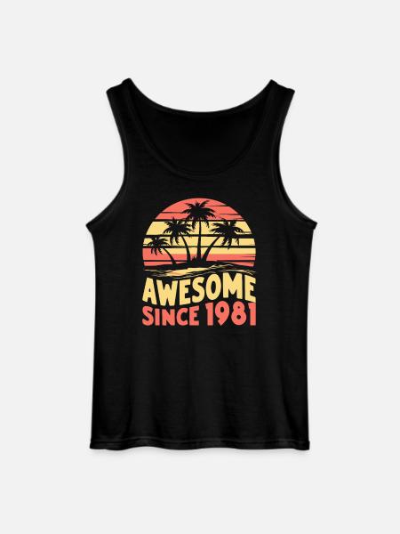 Awesome Since 1981 Birthday - Gildan Men’s Tank Top - black