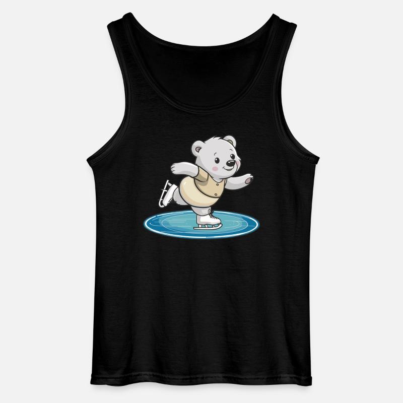 Eislaufender Bär auf Eisfläche - Gildan Männer Tank Top - Schwarz