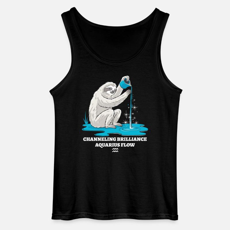 Wassermann Sternzeichen Faultier Channeling - Gildan Männer Tank Top - Schwarz