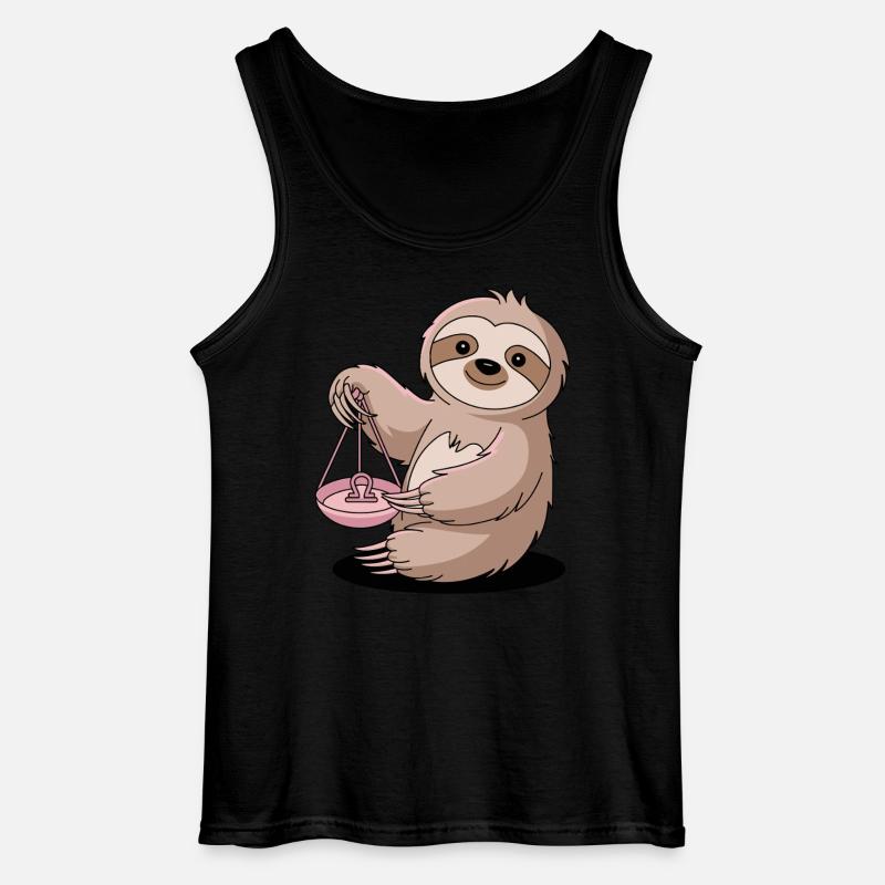 Libra Sternzeichen Faultier mit Waage - Gildan Männer Tank Top - Schwarz