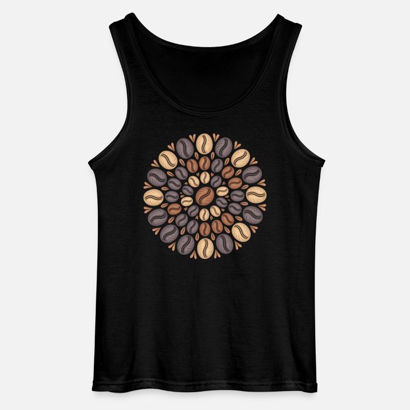 Kaffee Boho Mandala Kaffeebohnen Muster - Gildan Männer Tank Top - Schwarz
