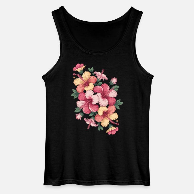 Hibiskus Boho Blume Verträumtes Design - Gildan Männer Tank Top - Schwarz