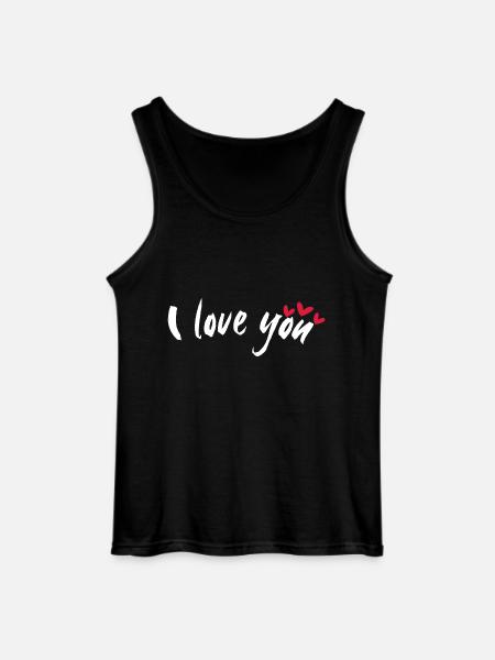 i love you - Gildan Men’s Tank Top - black