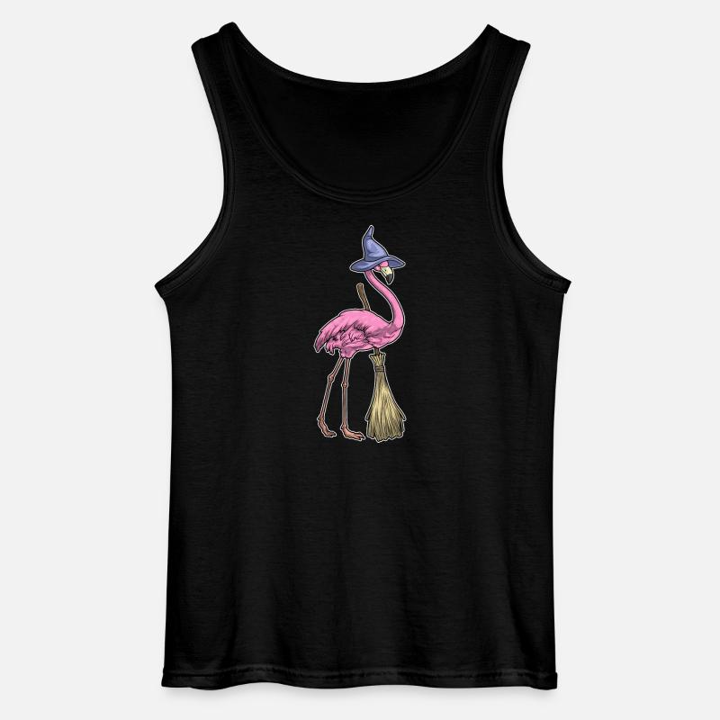 Flamingo Halloween Hexe - Gildan Männer Tank Top - Schwarz