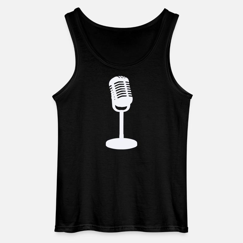 Mikrofon - Gildan Männer Tank Top - Schwarz