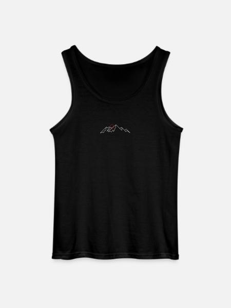 Minimale Berglinie mit roter Sonne - Gildan Männer Tank Top - Schwarz