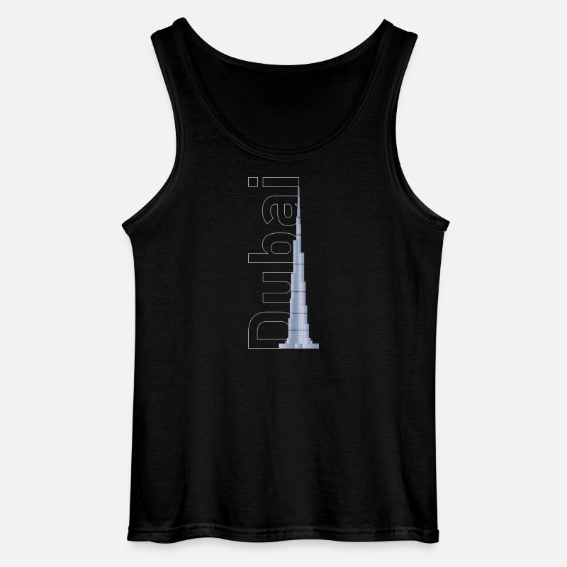 Dubai Skyline – Burj Khalifa - Gildan Männer Tank Top - Schwarz