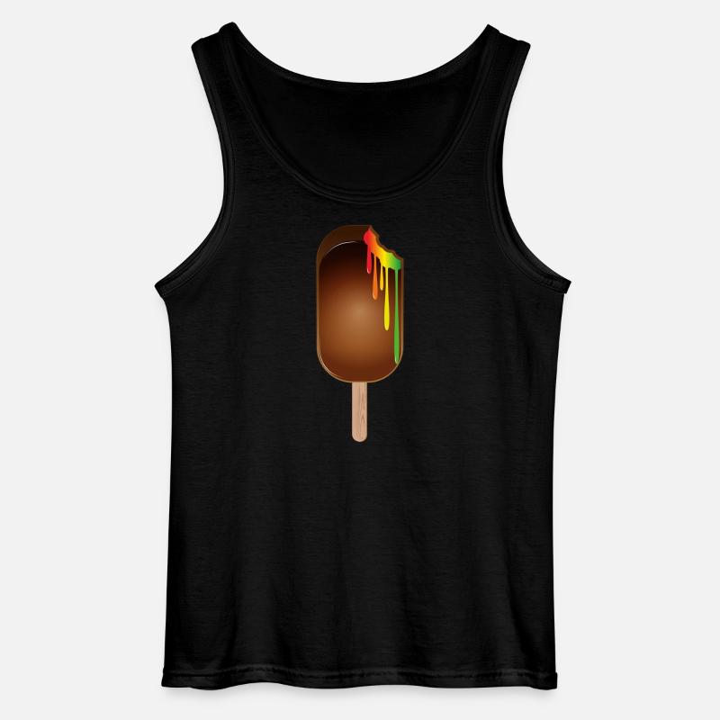 Schokoladen-Eis am Stiel mit Regenbogenfüllung - Gildan Männer Tank Top - Schwarz