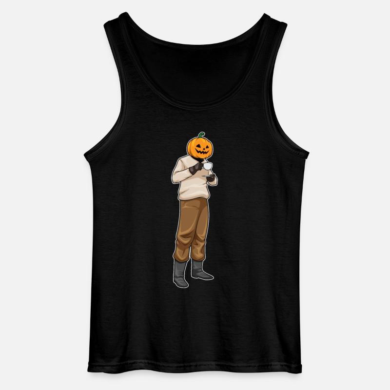 Jack O Lantern Halloween Kaffee - Gildan Männer Tank Top - Schwarz