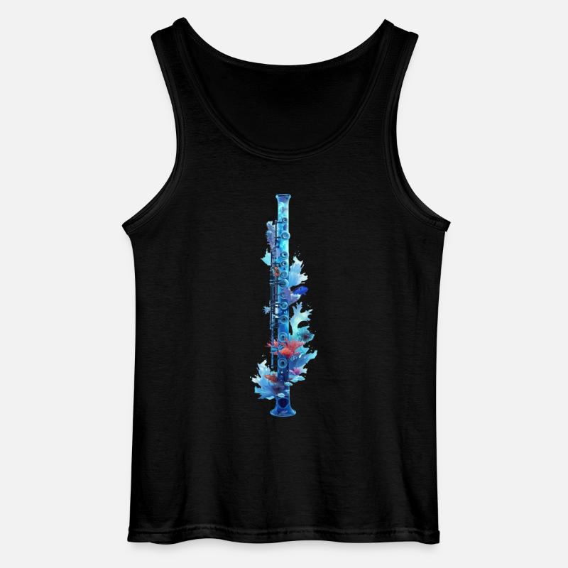 Fisch Flöte - Gildan Männer Tank Top - Schwarz