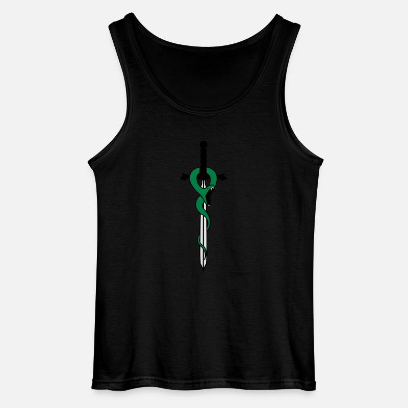 snake_with_sword - Gildan Männer Tank Top - Schwarz