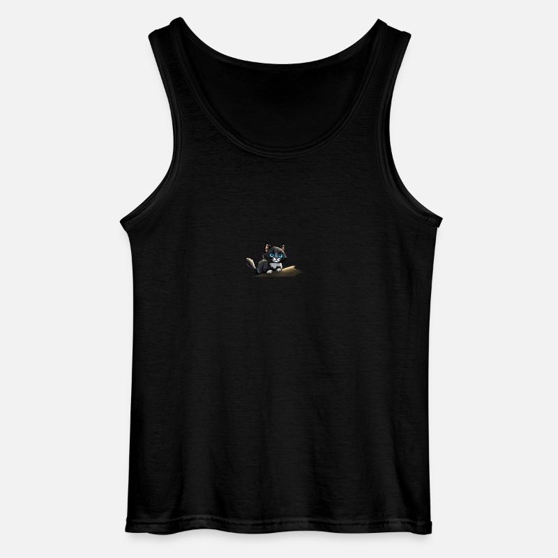 Cat on Tree - Gildan Männer Tank Top - Schwarz