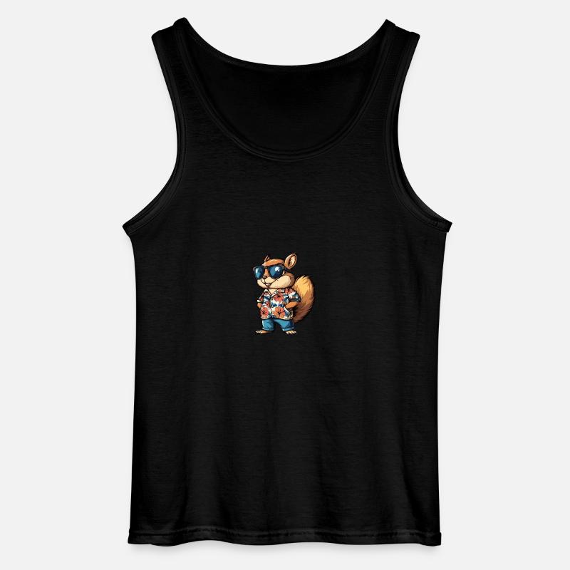 Eichhörnchen Comic Cool Sommer - Gildan Männer Tank Top - Schwarz