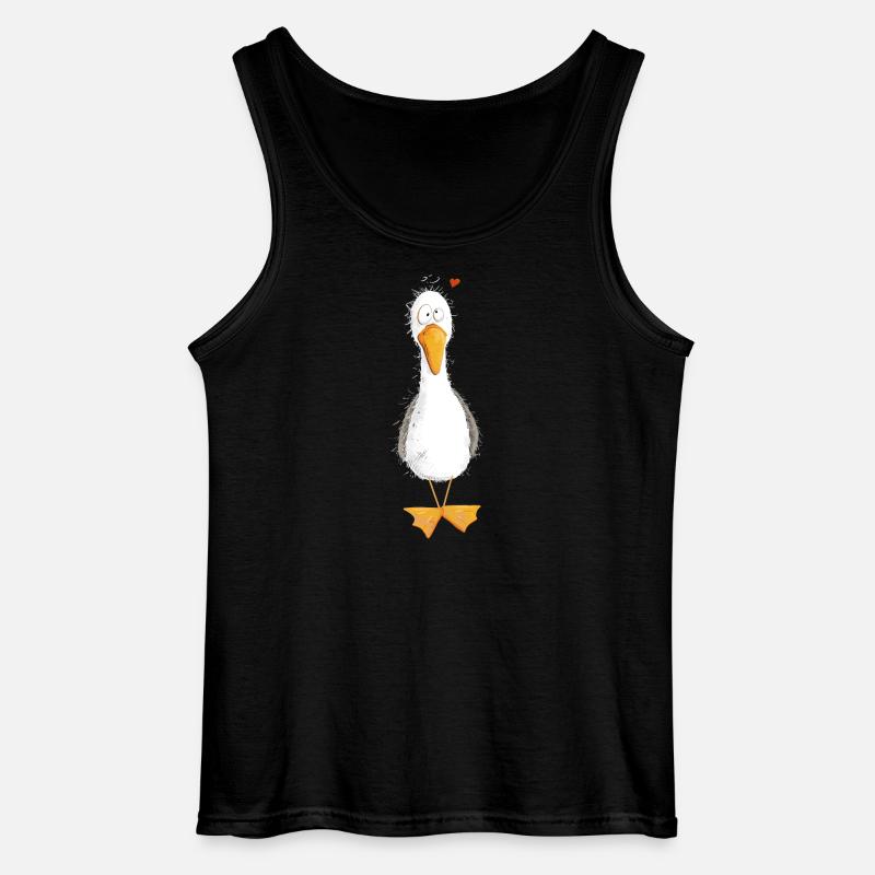 Möwe Urlaub Meer Mit Herz - Gildan Männer Tank Top - Schwarz