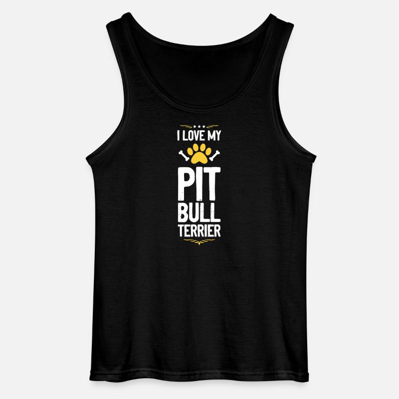 Ich liebe Pitbull Terrier - Gildan Männer Tank Top - Schwarz