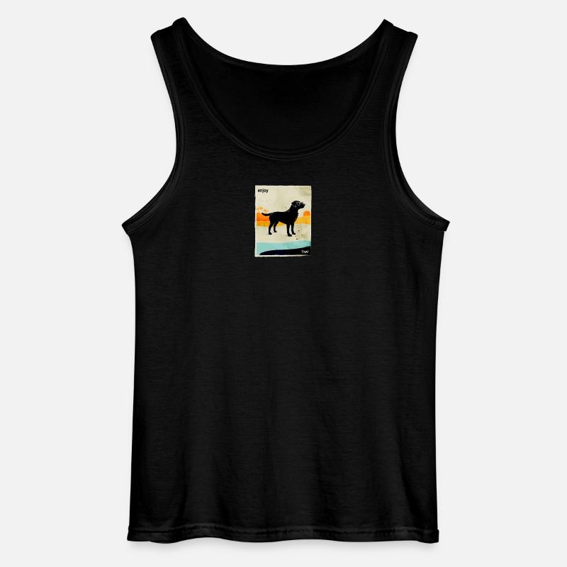 Sonnenuntergangs-labrador mit Brille - Gildan Männer Tank Top - Schwarz