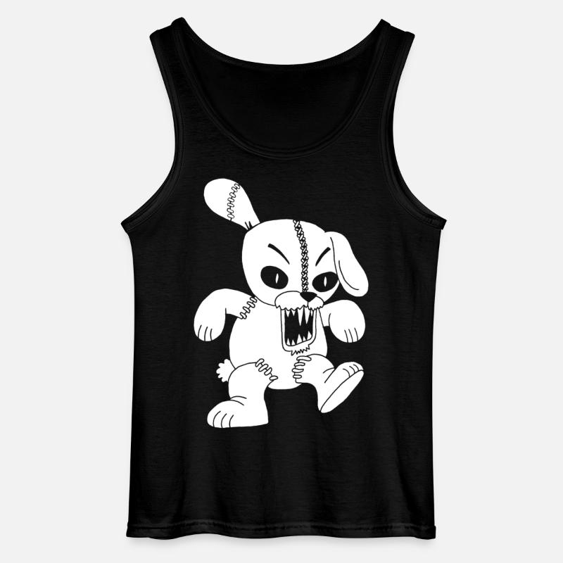 Monströses weißes Kaninchen - Gildan Männer Tank Top - Schwarz