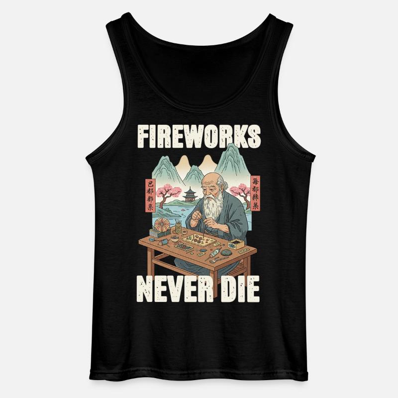 Fireworks Never Die - Gildan Männer Tank Top - Schwarz