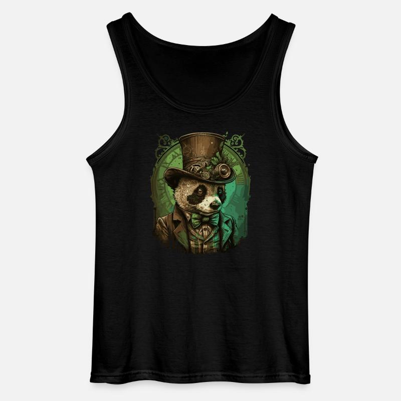 Steampunk Pandabär - Gildan Männer Tank Top - Schwarz