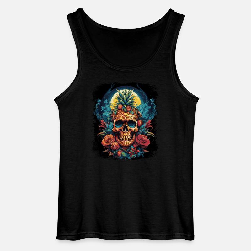 Ananaspunk Schädel - Gildan Männer Tank Top - Schwarz