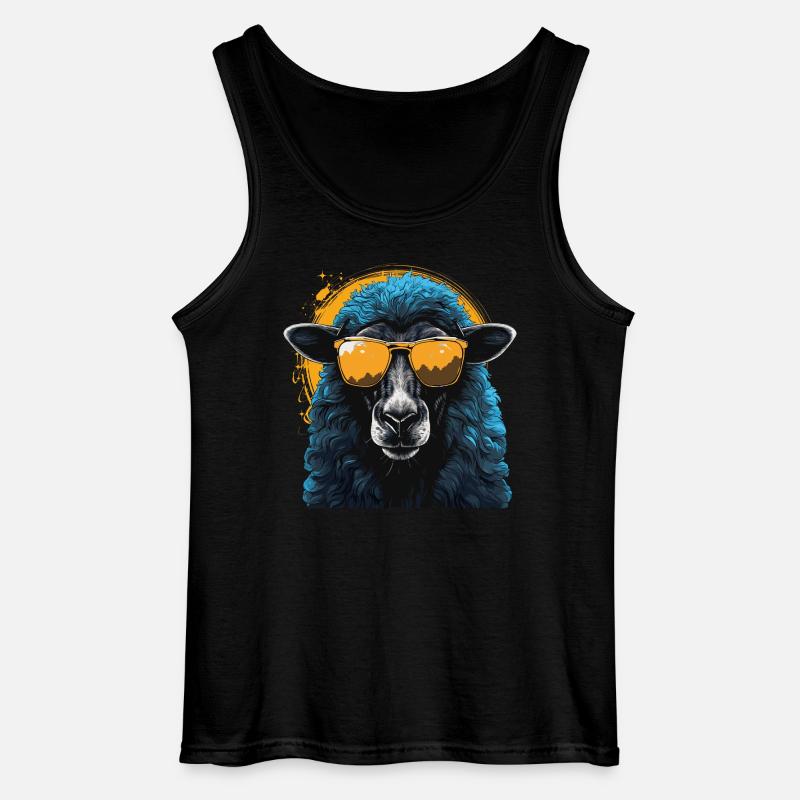 Cooles Schaf mit Sonnenbrille - Gildan Männer Tank Top - Schwarz