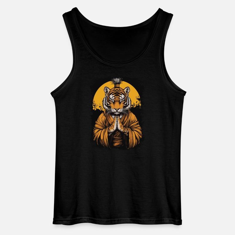 Tiger Mönch - Gildan Männer Tank Top - Schwarz