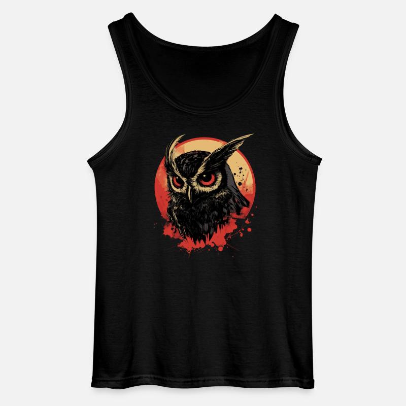 Eule - Gildan Männer Tank Top - Schwarz
