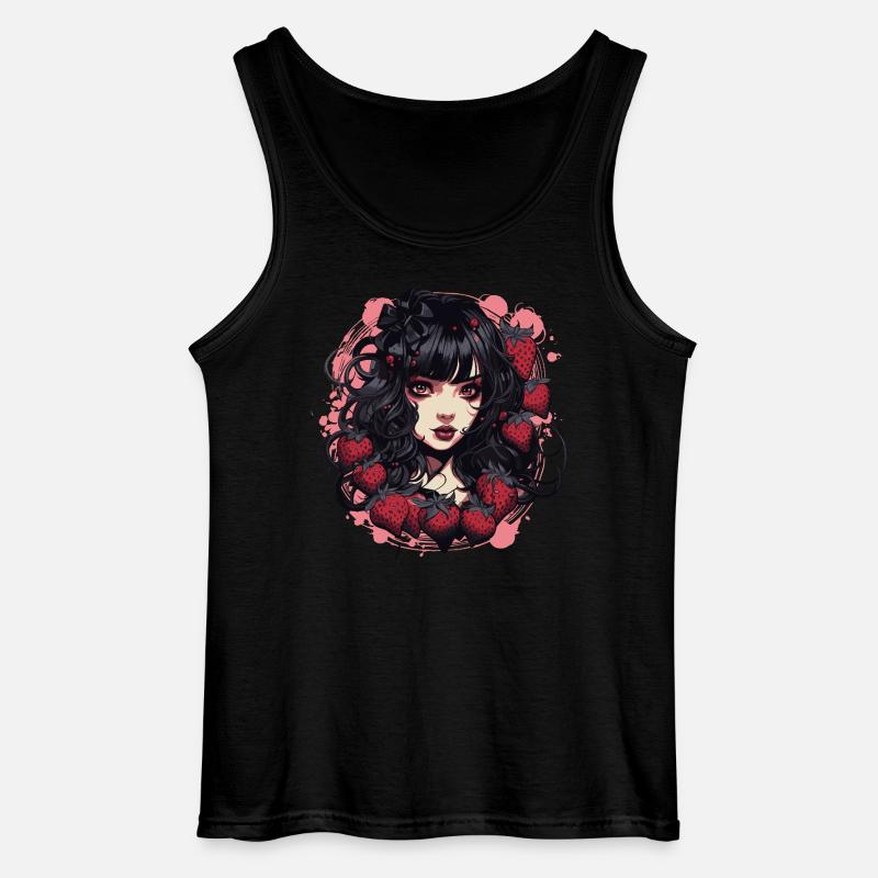 Emo Gothic Erdbeeren Mädchen - Gildan Männer Tank Top - Schwarz