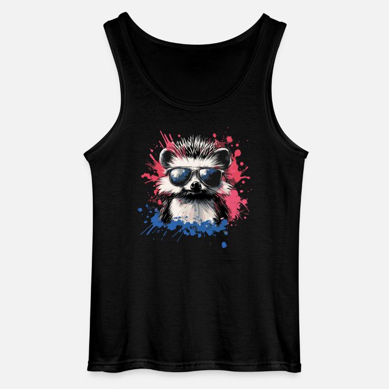 Lustiger Igel mit Sonnenbrille - Gildan Männer Tank Top - Schwarz