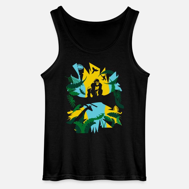 Dschungel Gorilla - Gildan Männer Tank Top - Schwarz