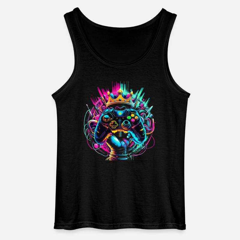 Elite Gaming Held Controller & Krone - Gildan Männer Tank Top - Schwarz