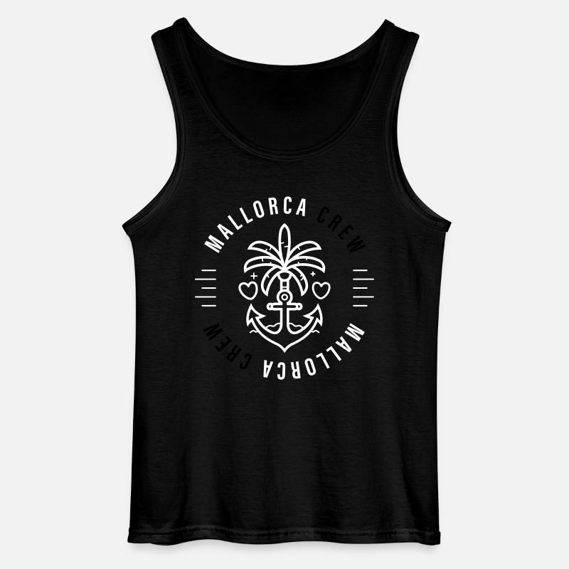 Mallorca Crew Anker Palmetræ Hjerte - Gildan tanktop til mænd - sort