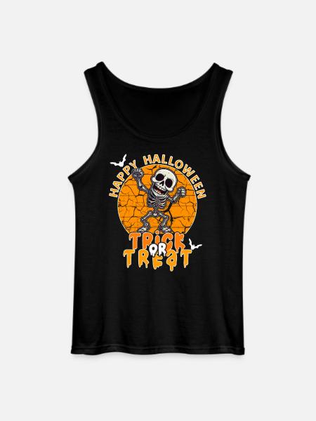 Halloween Design Squelette effrayant - Débardeur Gildan Homme - noir