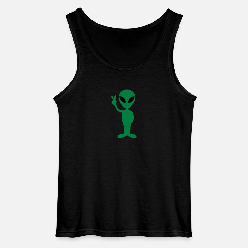 Frieden alien - Gildan Männer Tank Top - Schwarz