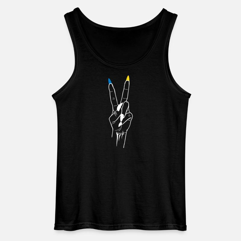 Frieden Ukraine Sieg - Gildan Männer Tank Top - Schwarz