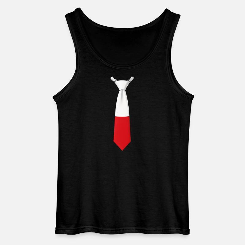 Poland Tie – Flaggendesign - Gildan Männer Tank Top - Schwarz