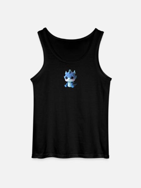 Cute Dragon Plush Charm - Gildan Men’s Tank Top - black