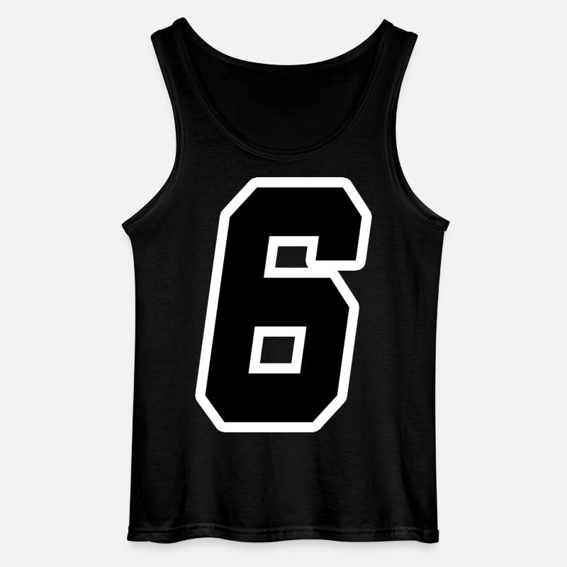 Nummer sechs 6 - Gildan Männer Tank Top - Schwarz