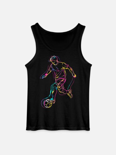 Soccer Player Line Art - Gildan Men’s Tank Top - black