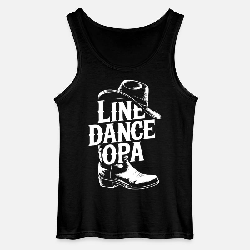 Line Dance Opa - Gildan Männer Tank Top - Schwarz